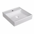 Kd Gabinetes White Artistic Porcelain Vessel Bathroom Sink, 17.7 x 17.7 x 4.125 in. KD2650630